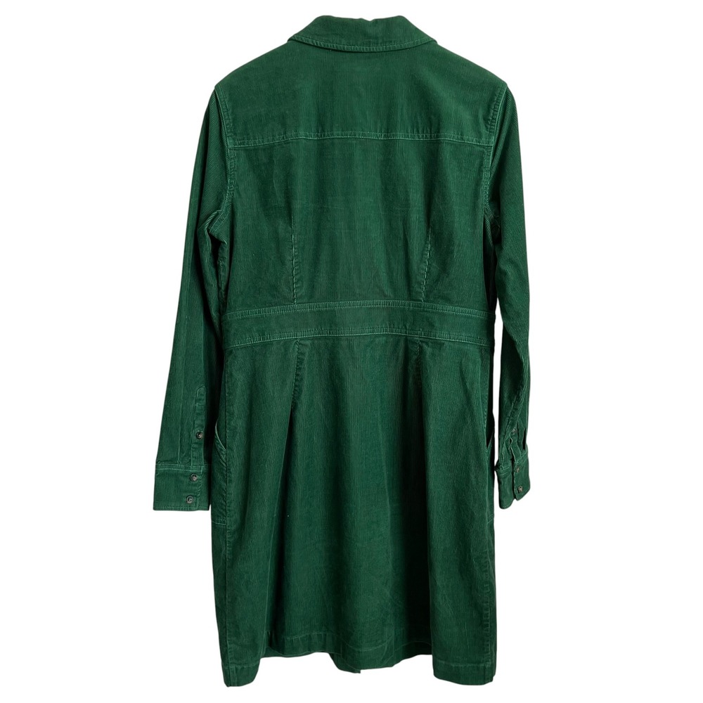 Boden Flora Dark Green Cord Button Long Sleeve Shirt Dress SZ 10R Fall Corduroy - Picture 3 of 13